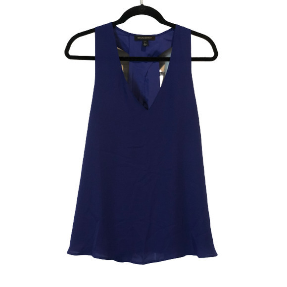 Banana Republic Petite Large Blue V Neck Tank Fully Lined Keyhole - Picture 15 of 16